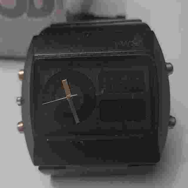 ULTRA RARE WEWOOD BLACK CHRONO HYBRID DIGITAL ANALOG DUAL FACE WOODEN WATCH