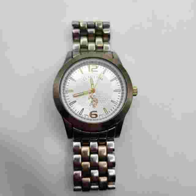 U.S. Polo Assn. USC2061 Silver Tone Quartz Analog Men's Watch Sz. 7 1/2"
