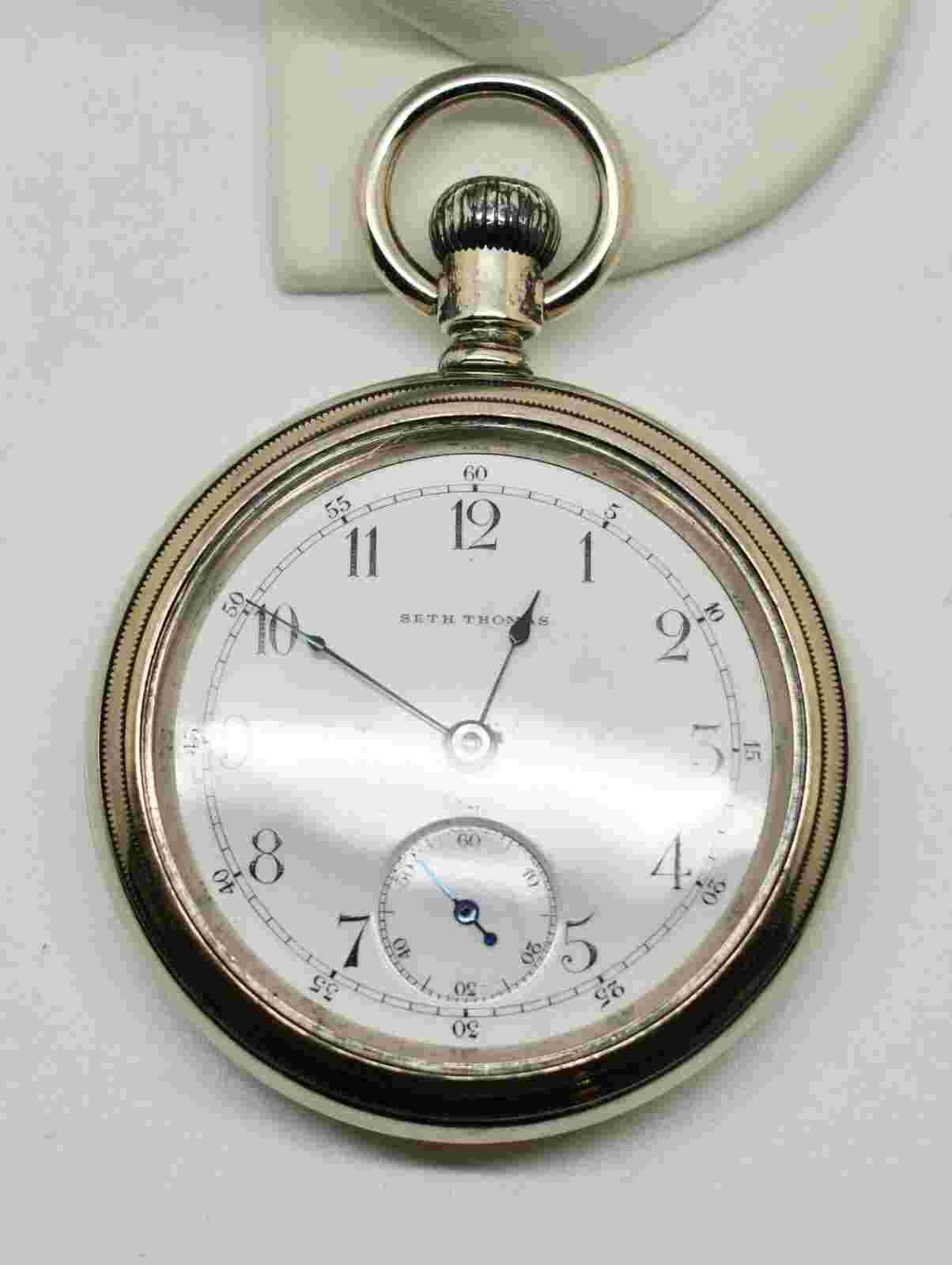 1914 Seth Thomas 7 Jewel Open Face Pocket Watch #WATCH217