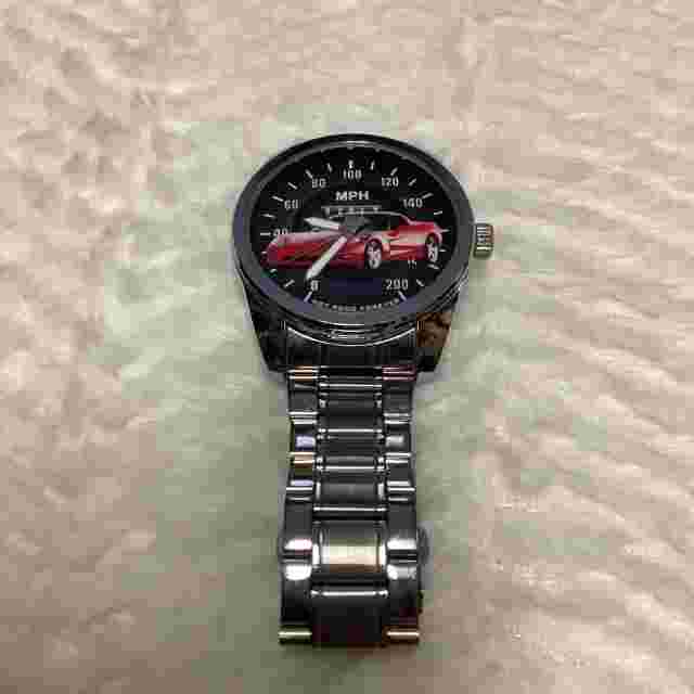 Men’s MPH Hot Rods Forever Red Sports Car Wristwatch Needs Battery
