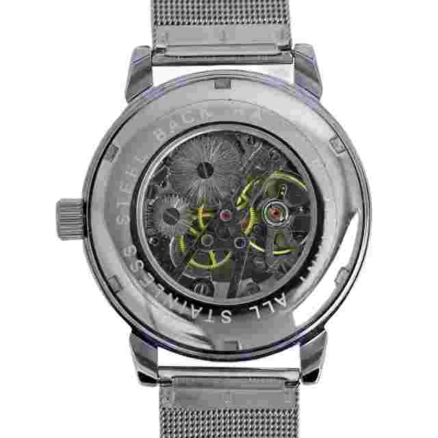 MG Orkina Men's Automatic Skeleton Mechanical Wrist Watch Stainless Steel