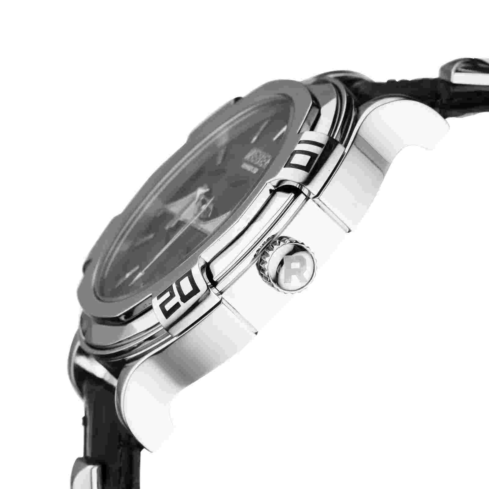 Rebel Men's RB102-4071 Brooklyn Bridge Black Dial Black Leather Wristwatch