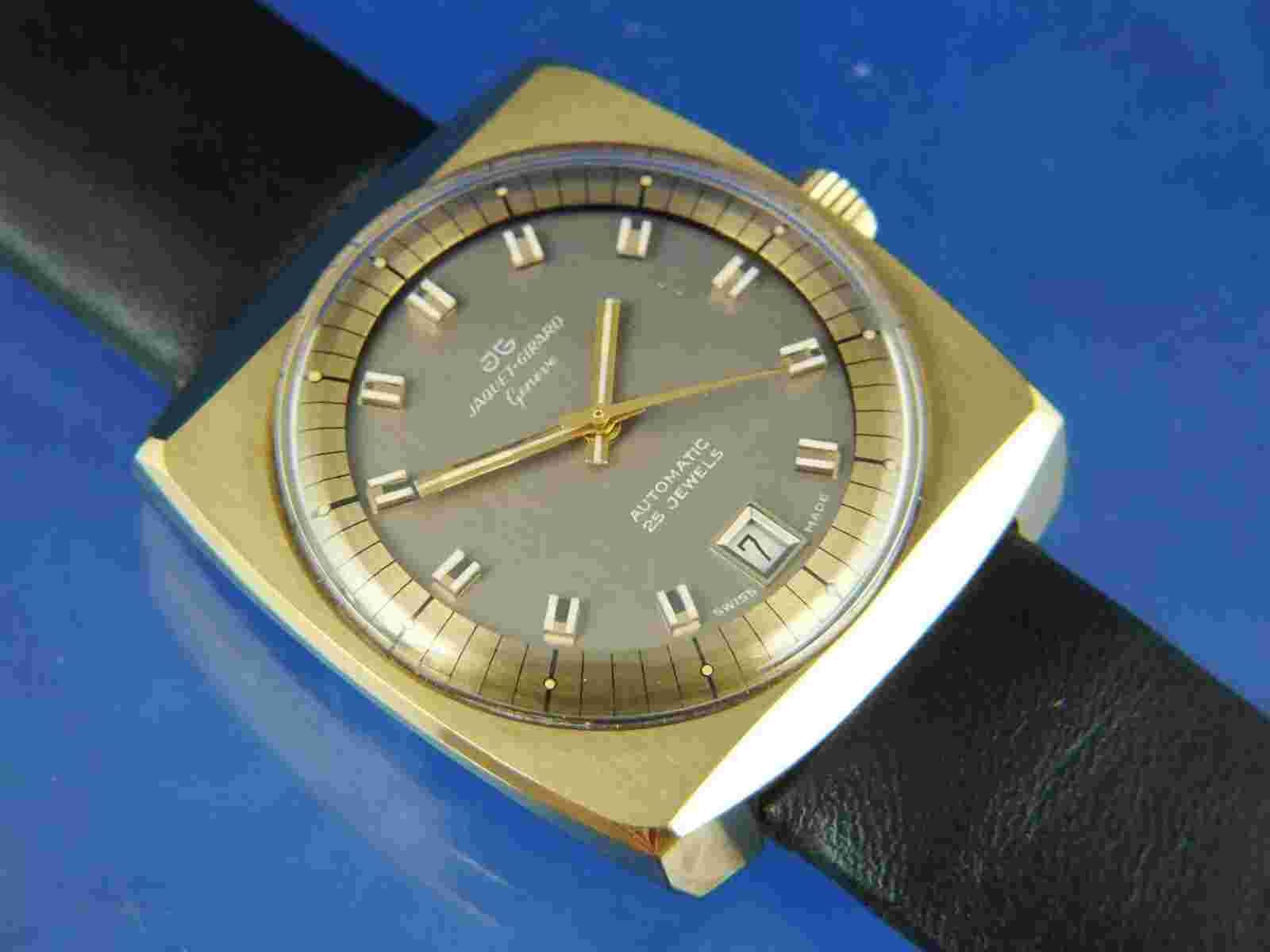 Jaquet Girard Automatic Watch 1970s NOS Vintage Swiss ETA 2783 Awesome NEW OLD