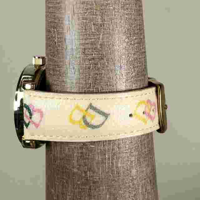 Dooney & Bouke Women Pink Heart Dial Pave Bezel Leather 40mm Quartz Watch 7"