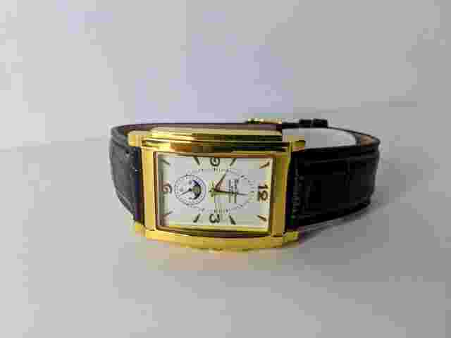 Mark Naimer Analog Watch Gold, Brown Leather Band - Stainless Steel Quartz Mov.