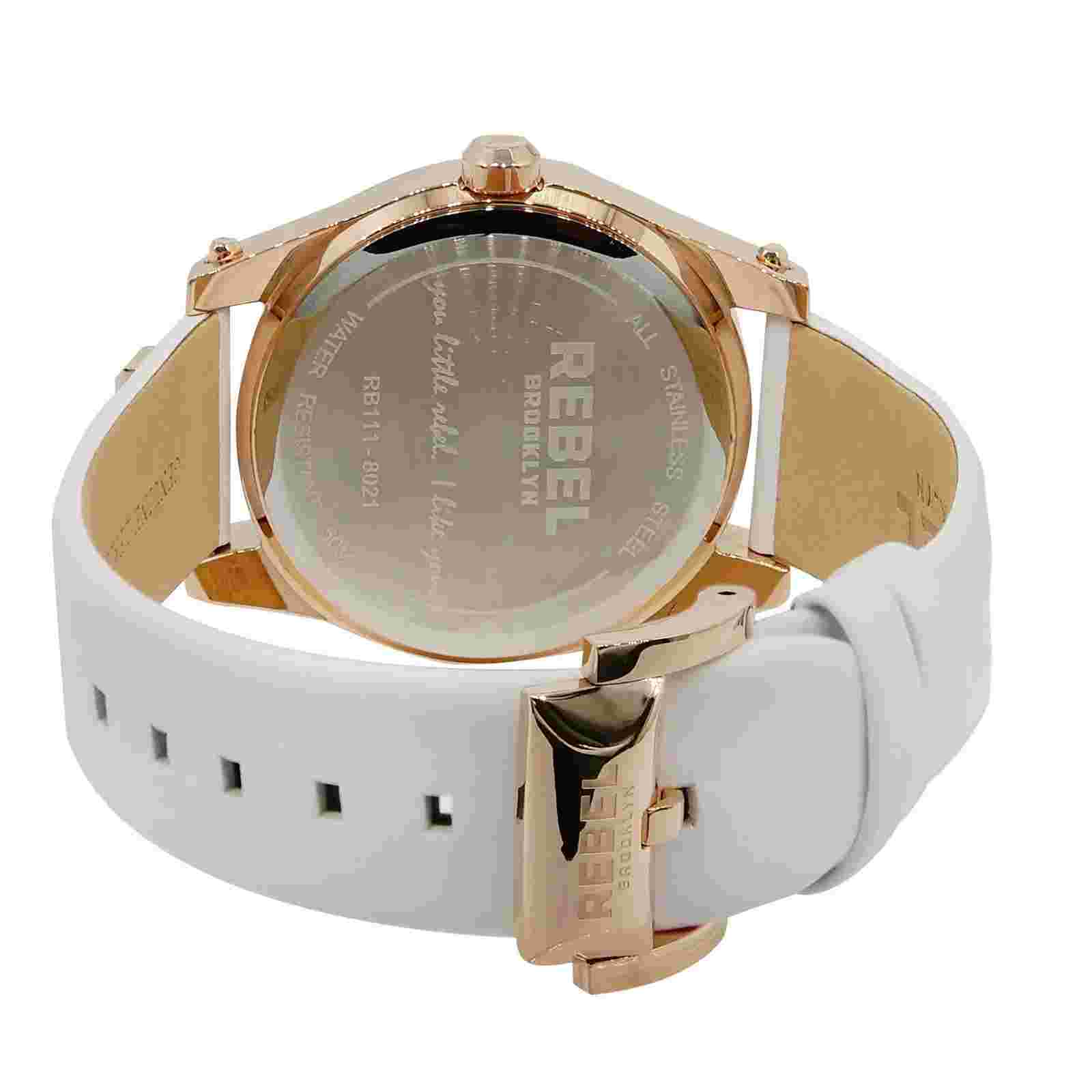 Rebel Women's Rb111-8021 Gravesend Crystals Puzzel-piece Dial Leather Watch