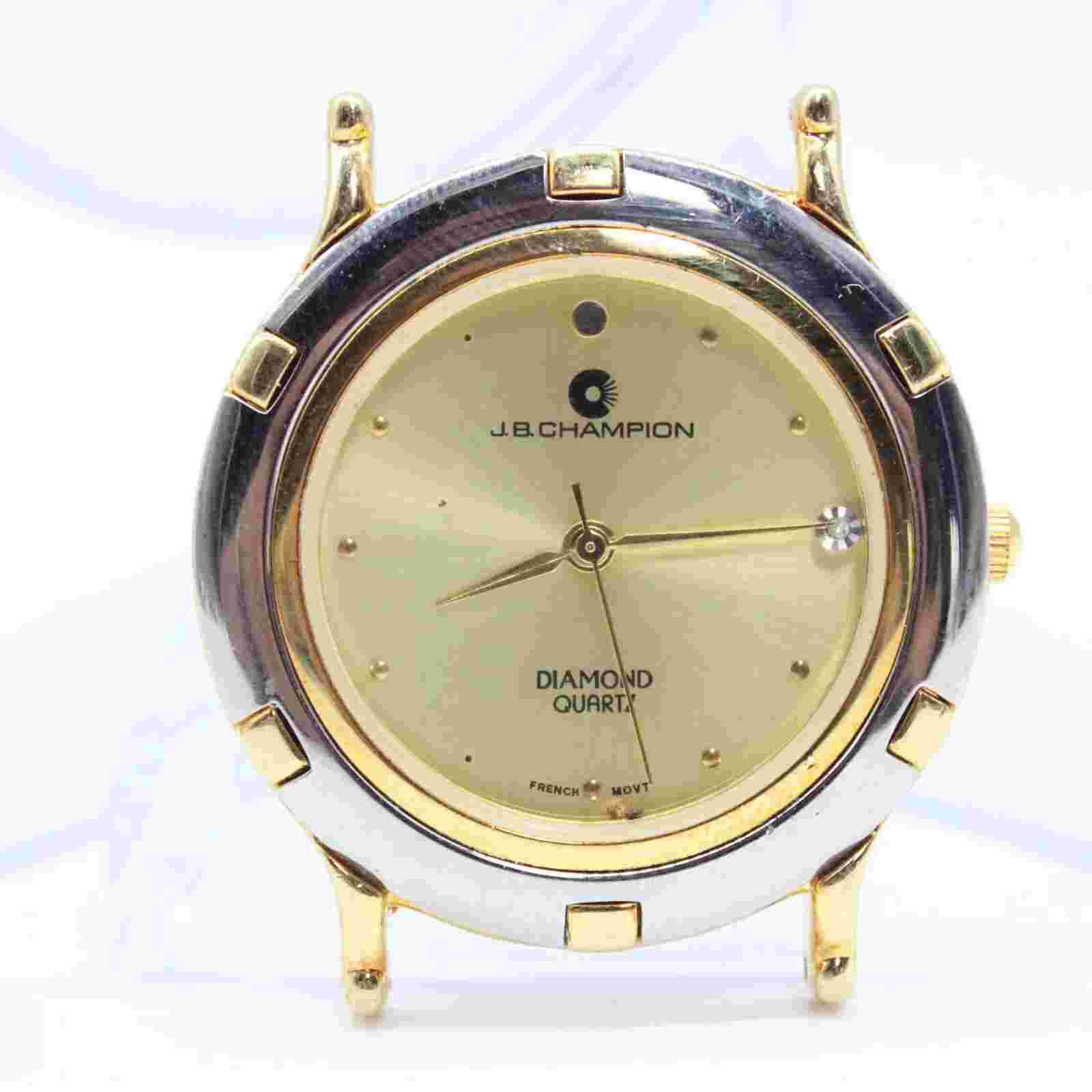 J.B Champion Watch Face Mens Multi-Toned Stainless Steel Classic French Movt