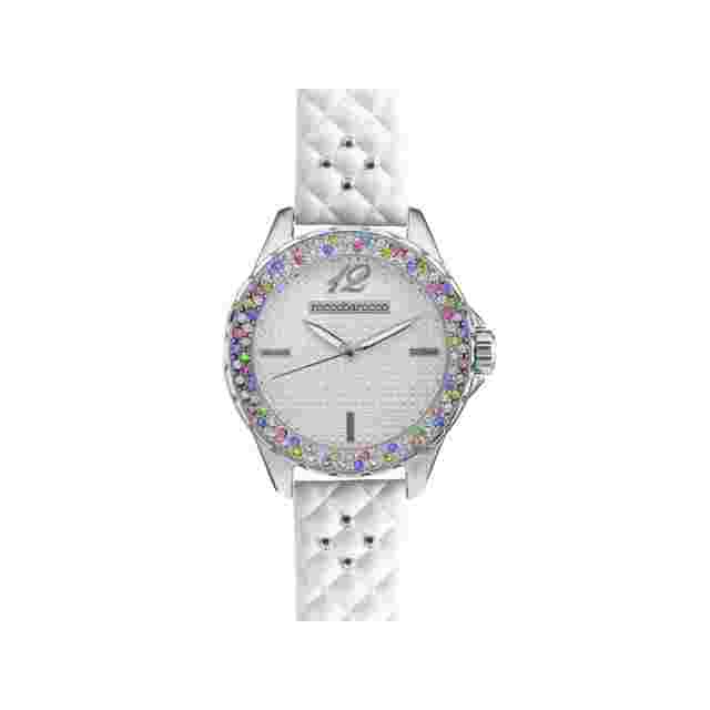 Womens Watch ROCCOBAROCCO STARDUST Leather White Rose Swarovovski Coloured RB