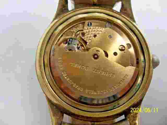 RARE Vintage Ernest Borel 18K GOLD Watch Automatic ,17 jewel  35mm RUNS GREAT