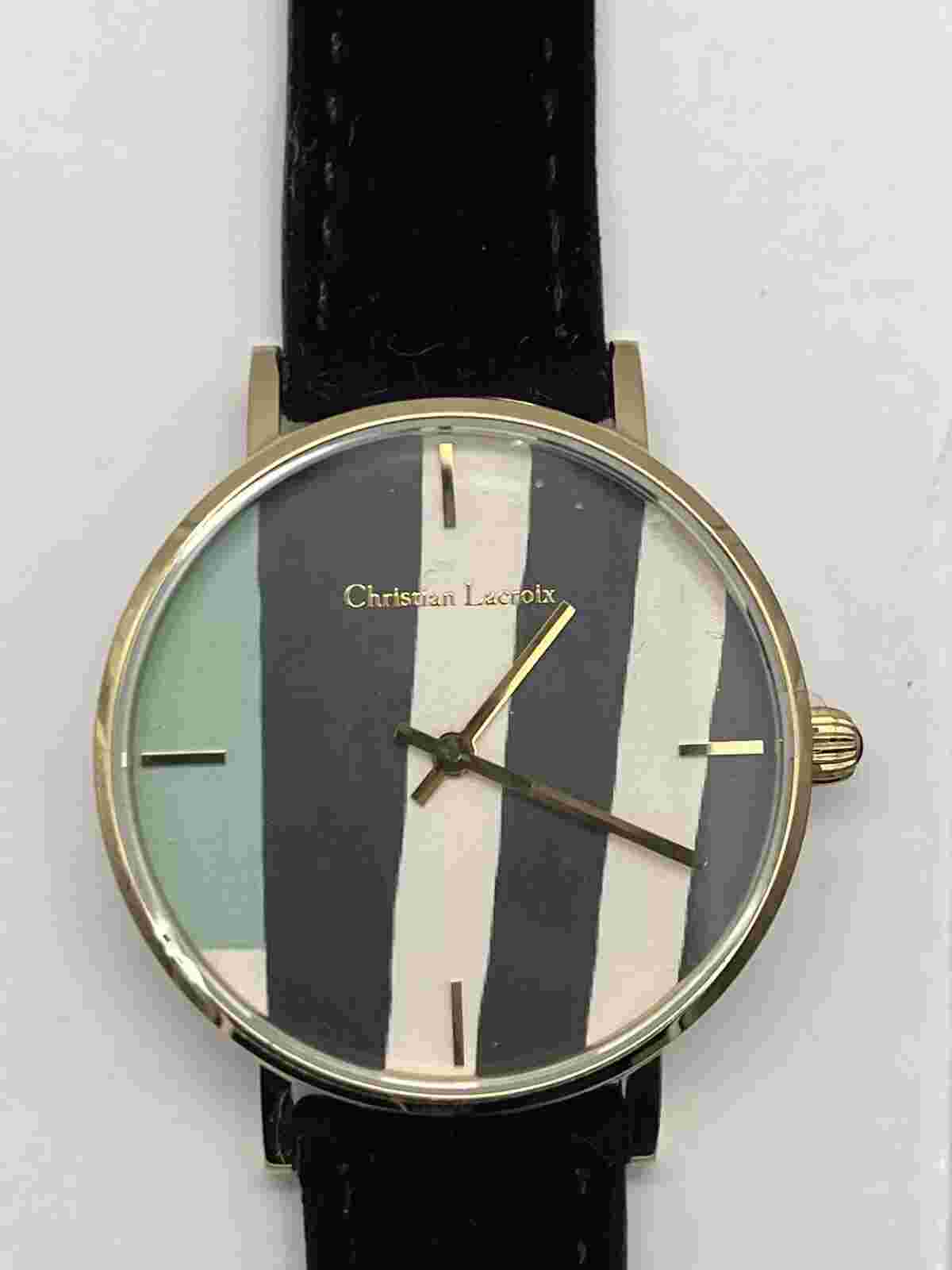 Christian Lacroix Leather Strap Watch