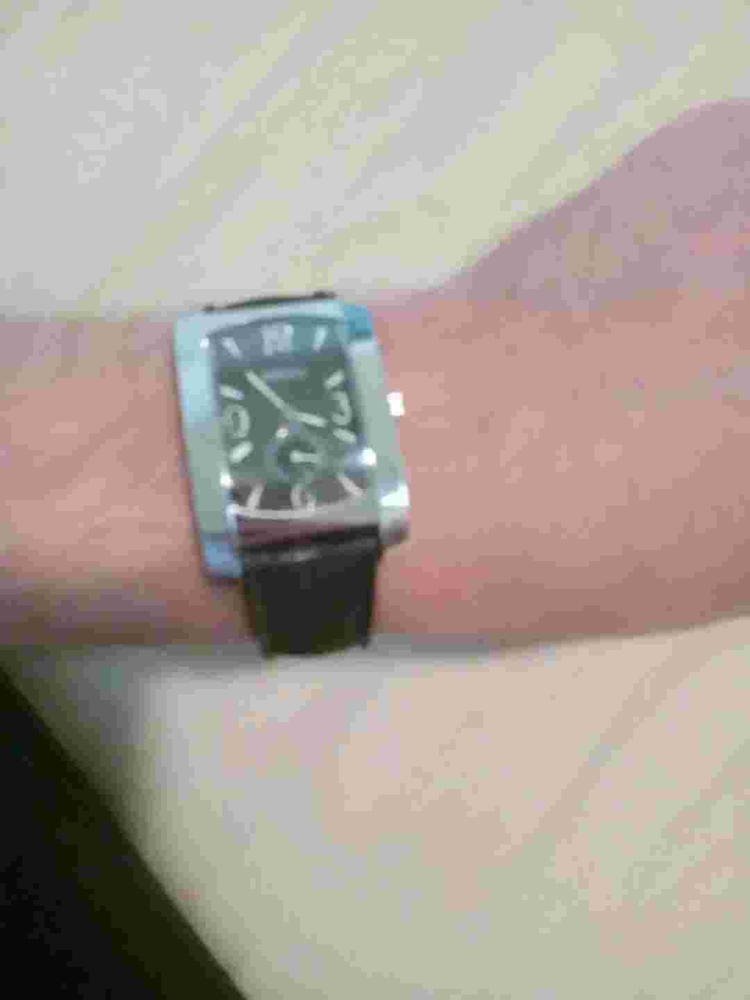 Ronda 1069  Swiss movement Watch Catbon Fibre Dial Tank Style Polished Ss Fiber