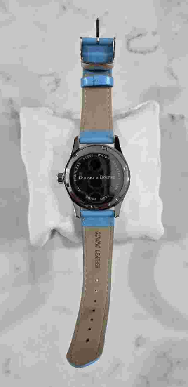 Dooney & Bourke Women Light Blue Watch Rhinestone Bezel & Dial.