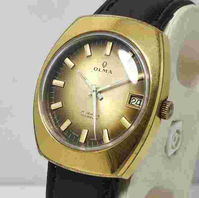 Olma Incabloc 35558/3 Gold Plated Manual Winding Vintage Men's Watch
