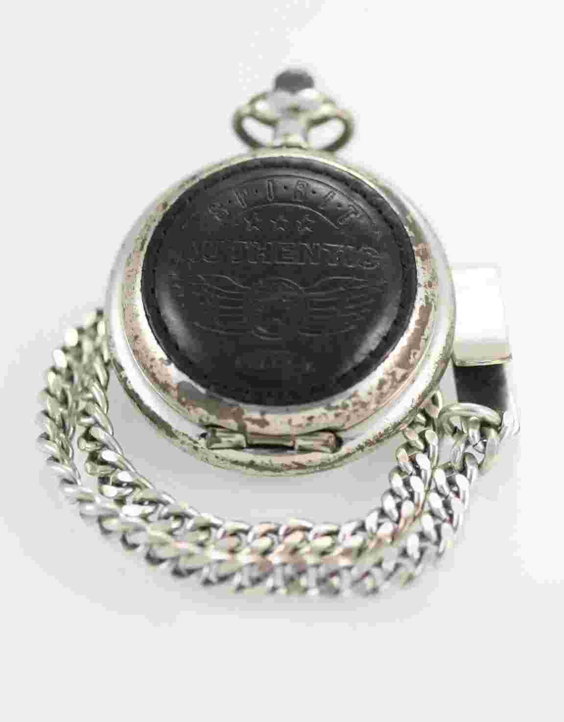 Relic by Fossil Pocket Watch Spirit Gray Mens Stainless Steel Silver Quartz