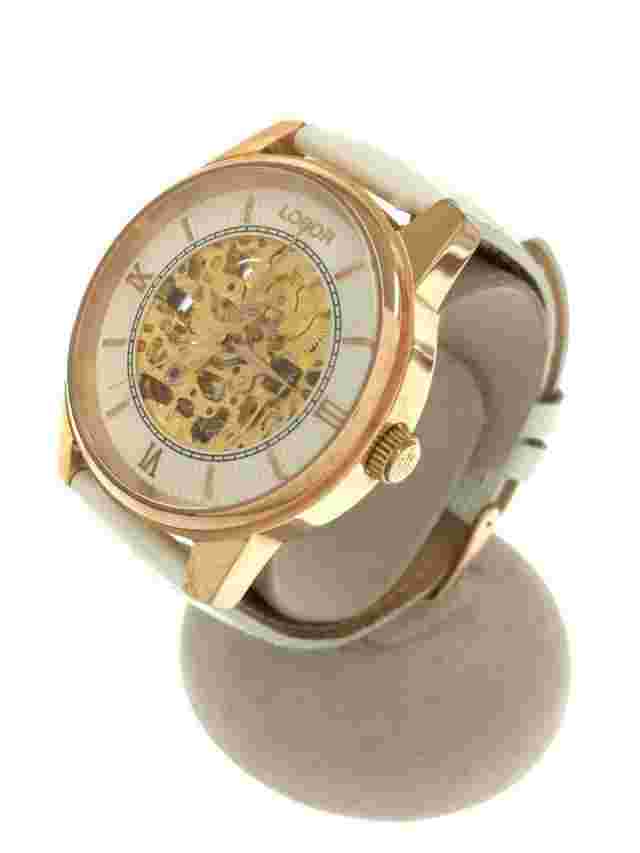 LOBOR DYNASTY CHARLEMAGNE WHITE Hand-Wind Wristwatch Analog Leather