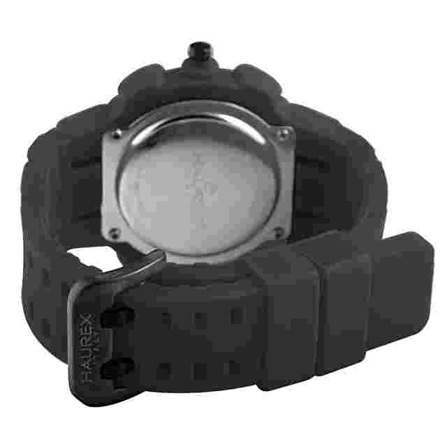 Haurex Men's 2P504UYN Tremor Black Dial Black Rubber Date Wristwatch