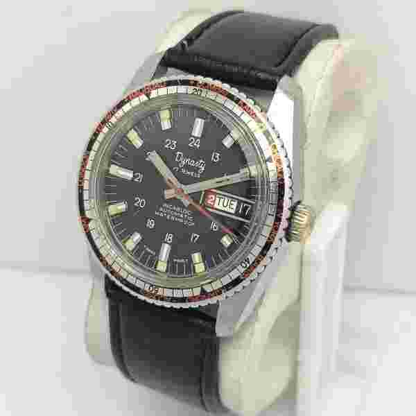 Dynasty Automatic Cal.5206 Railway Time Day/Date Diver Vintage Men’s Watch
