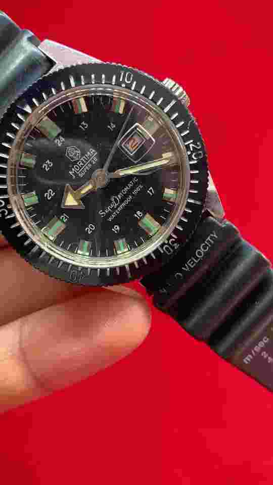 Vintage Mortima Super Datomatic Watch 38mm