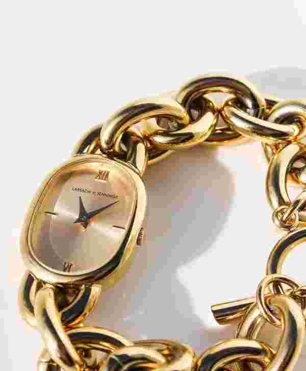LARSSON & JENNINGS Gold Tone Oval Chain Watch LF-W-CHN-GD