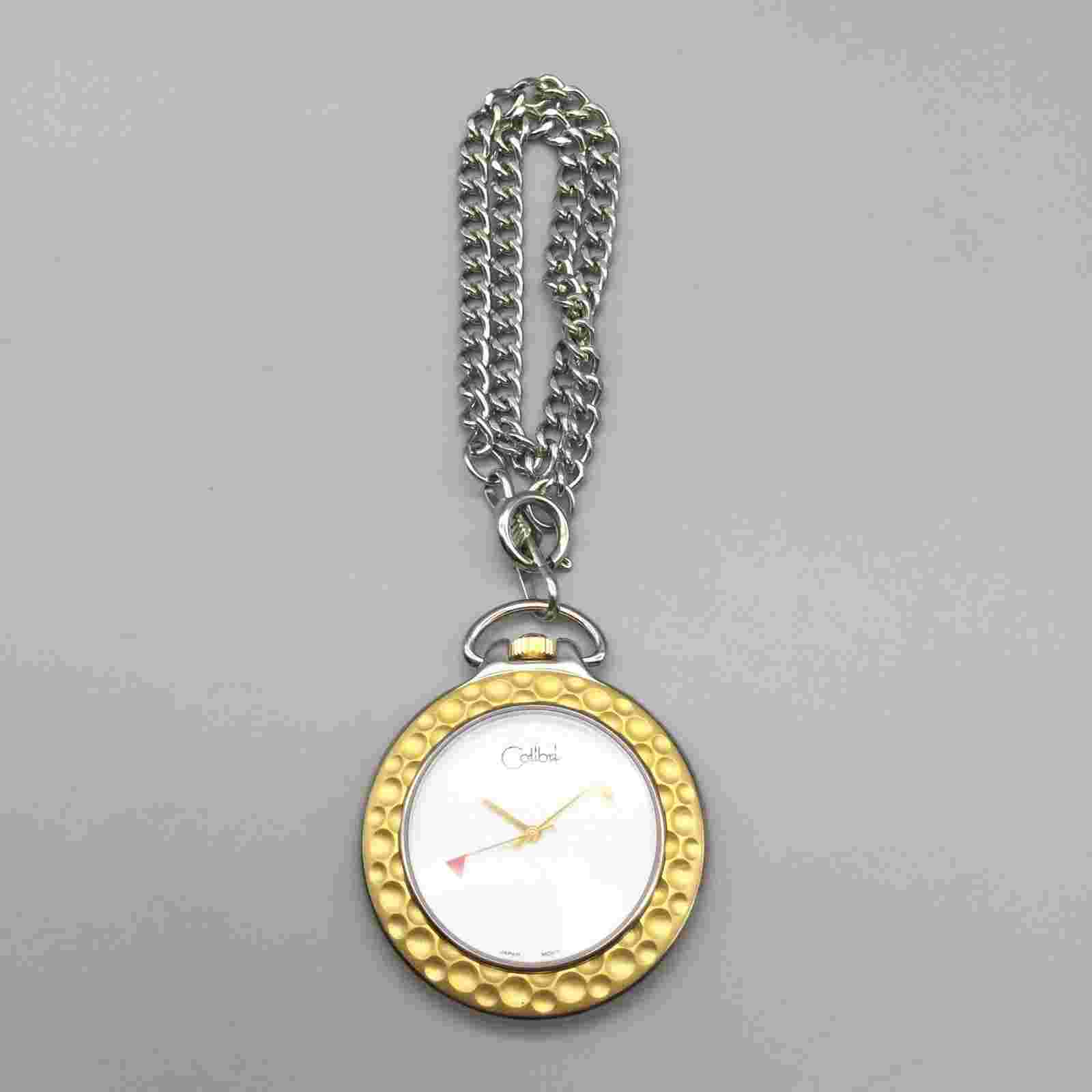 Colibri Golf Pendant Necklace Watch Women 47mm Silver Tone with Chain