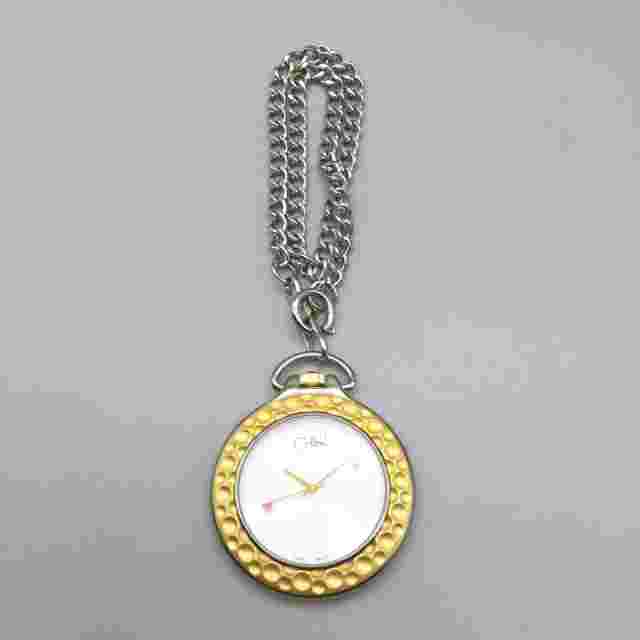 Colibri Golf Pendant Necklace Watch Women 47mm Silver Tone with Chain