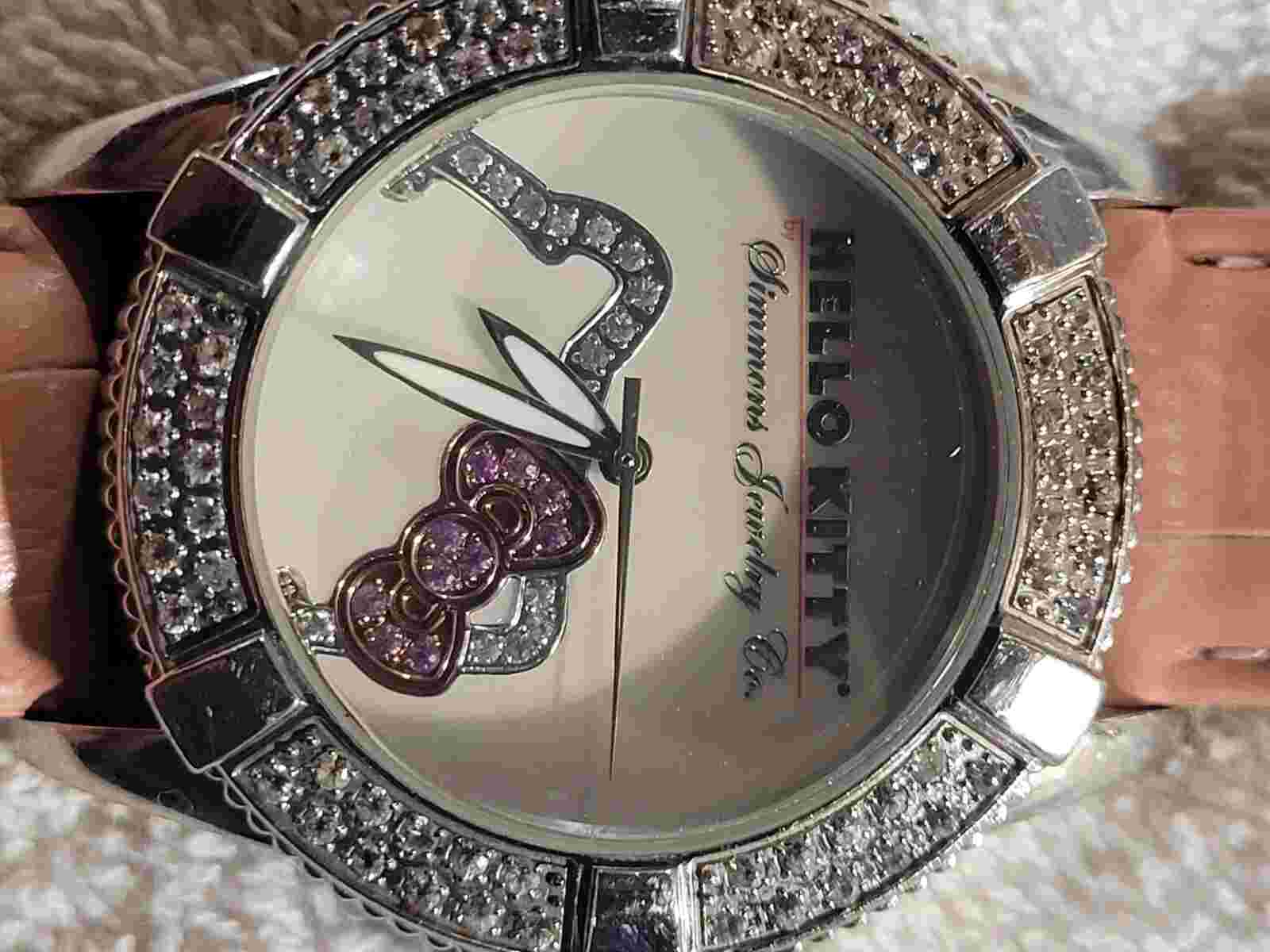 Sanrio Hello Kitty Simmons designer watch crystal accent bezel MoP dial 40mm 3m
