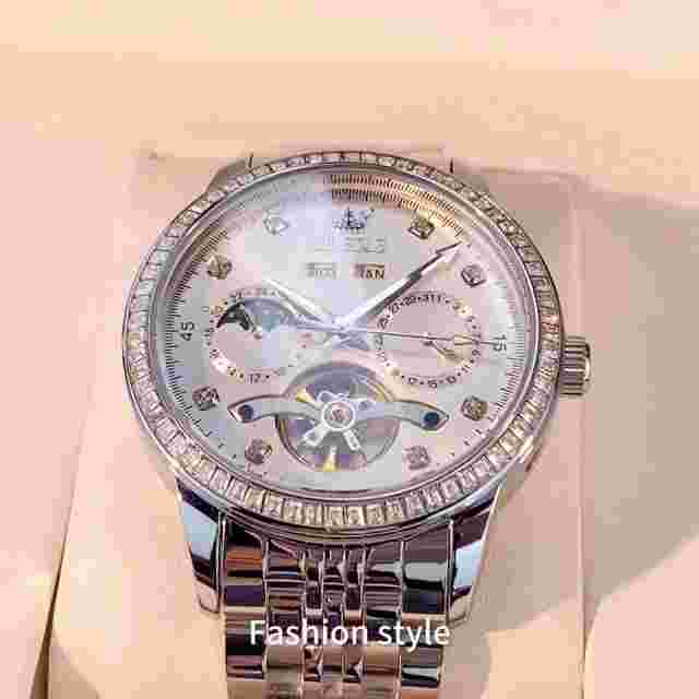 Steel Band Men's Mechanical Watch Luminous Hands Date Month Show Automatic Watch