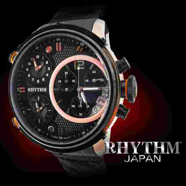 Rhythm I1502S04 Men's Wrist Watch 47x56mm Stainless Steel Case And Band 10 ATM