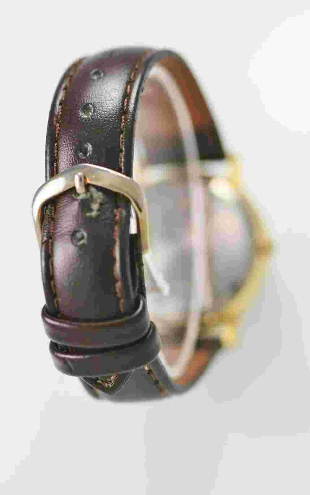 Eternity Womens Watch White Stainless Gold Brown Leather Battery Water Re Quartz
