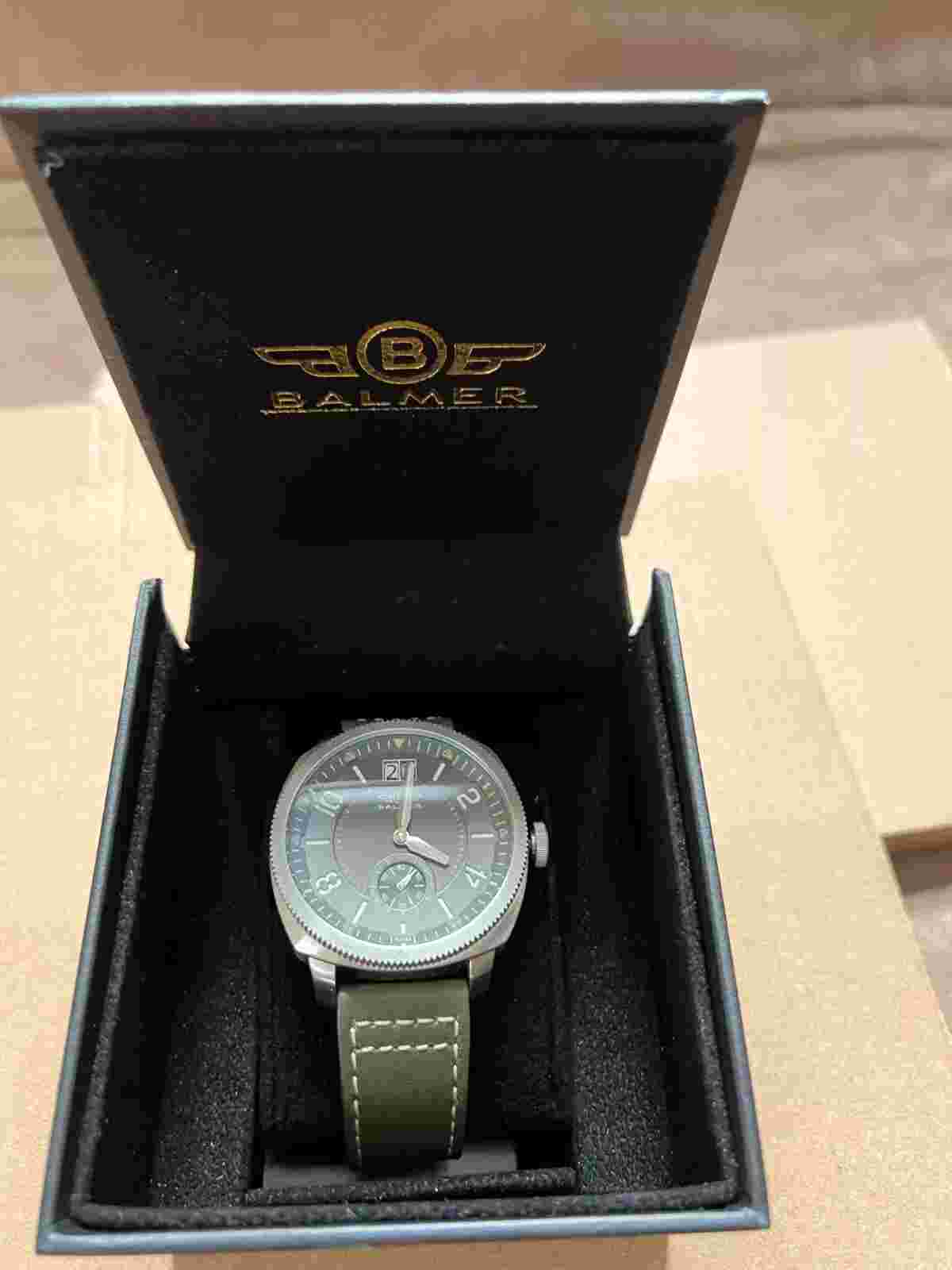 Balmer Mens Swiss Watch 14145 Green Leather Used in Great Condition in the box