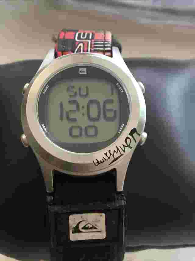 Quiksilver Viper Pack Silver Tone 33mm Womens Digital Watch Nylon Strap