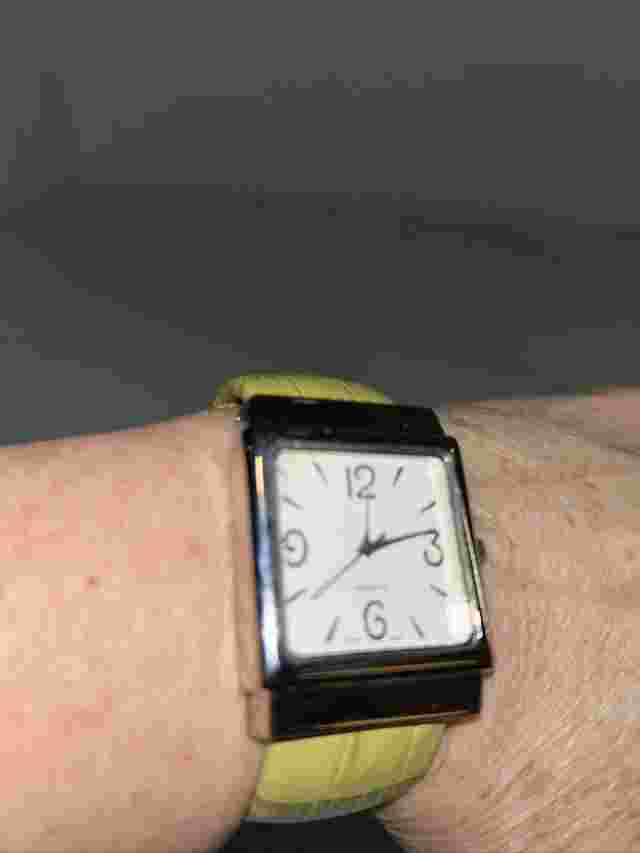 Luxe New In Case Women’s Watch Diamond Dial Cuff Yellow New Battery /Paper Work