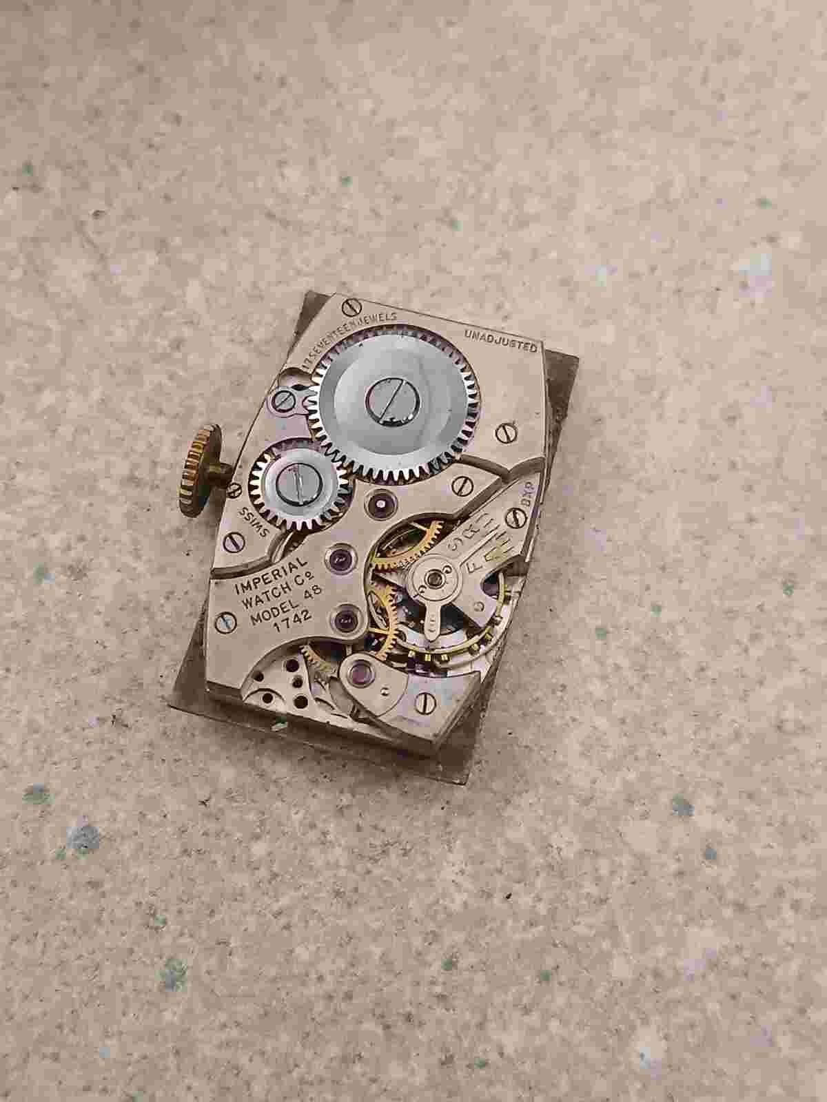 Imperial 1940s GF Watch Model 48 1742 17 Jewels Inscription To WW2 Commander