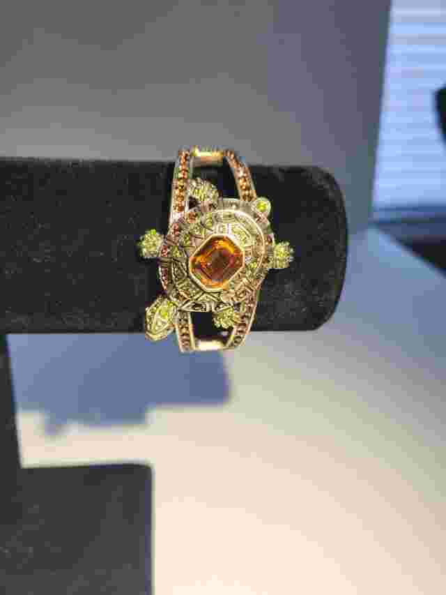 Heidi Daus Gemstone Turtle Watch Cuff Adjustable