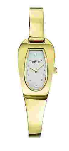 OPEX DEW GOLD TONE S/ STEEL BRACELET GENUINE DIAMOND FRANCE WATCH-X0293MA1