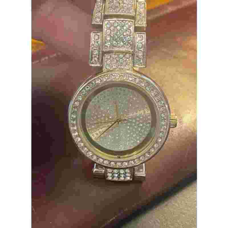Women's NY&C Gold Tone Watch, Crystal Accented Band, Bezel and Face