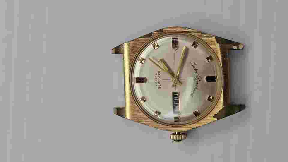 Andre Bouchard Mens Watch Head 17 Jewel Day Date Tested Working READ