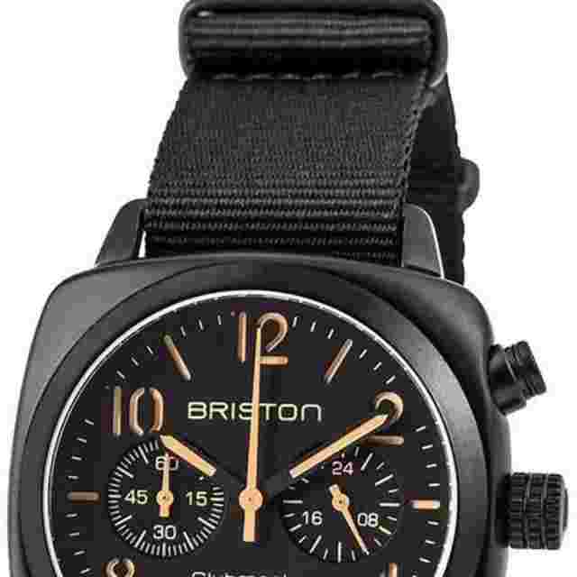 Briston Clubmaster Classic Chronograph 40mm Black PVD Steel Watch 13140.PBAM.B.4