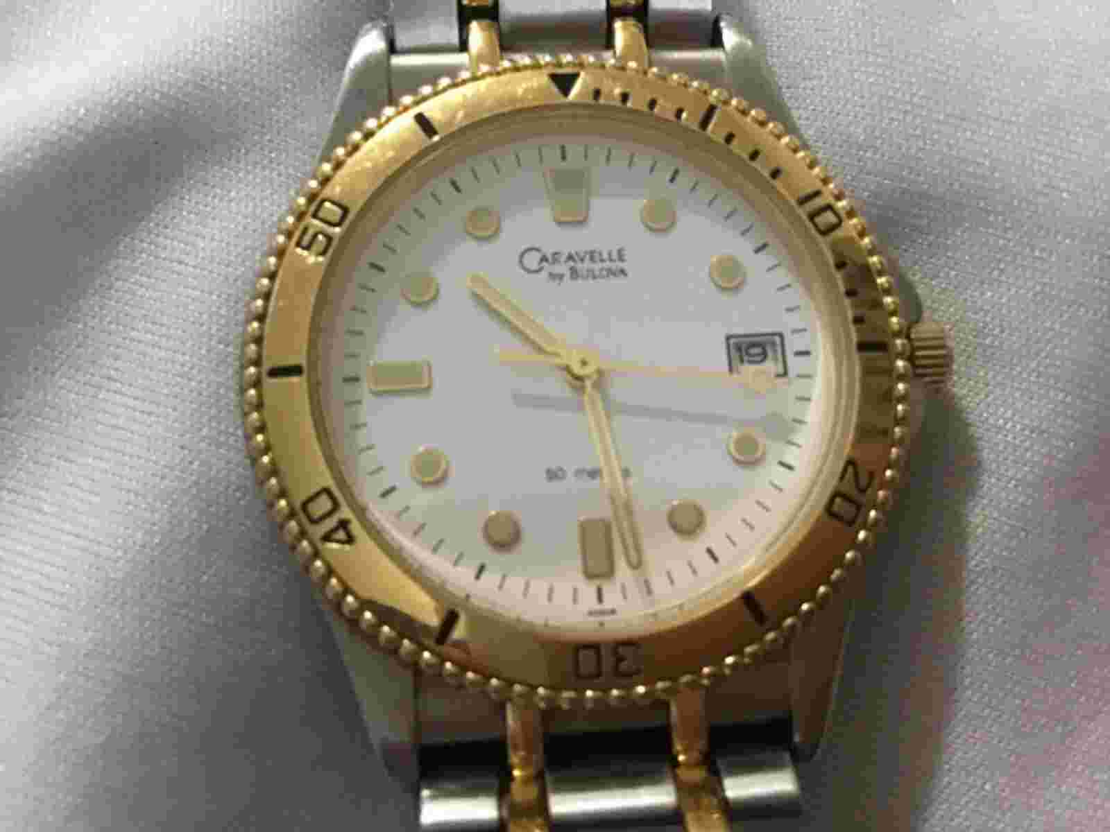 ⏱️ MENS BULOVA CARAVELLE WATCH * 38mm*  WHITE DIAL* 7.5” *NEW BATT* VERY NICE
