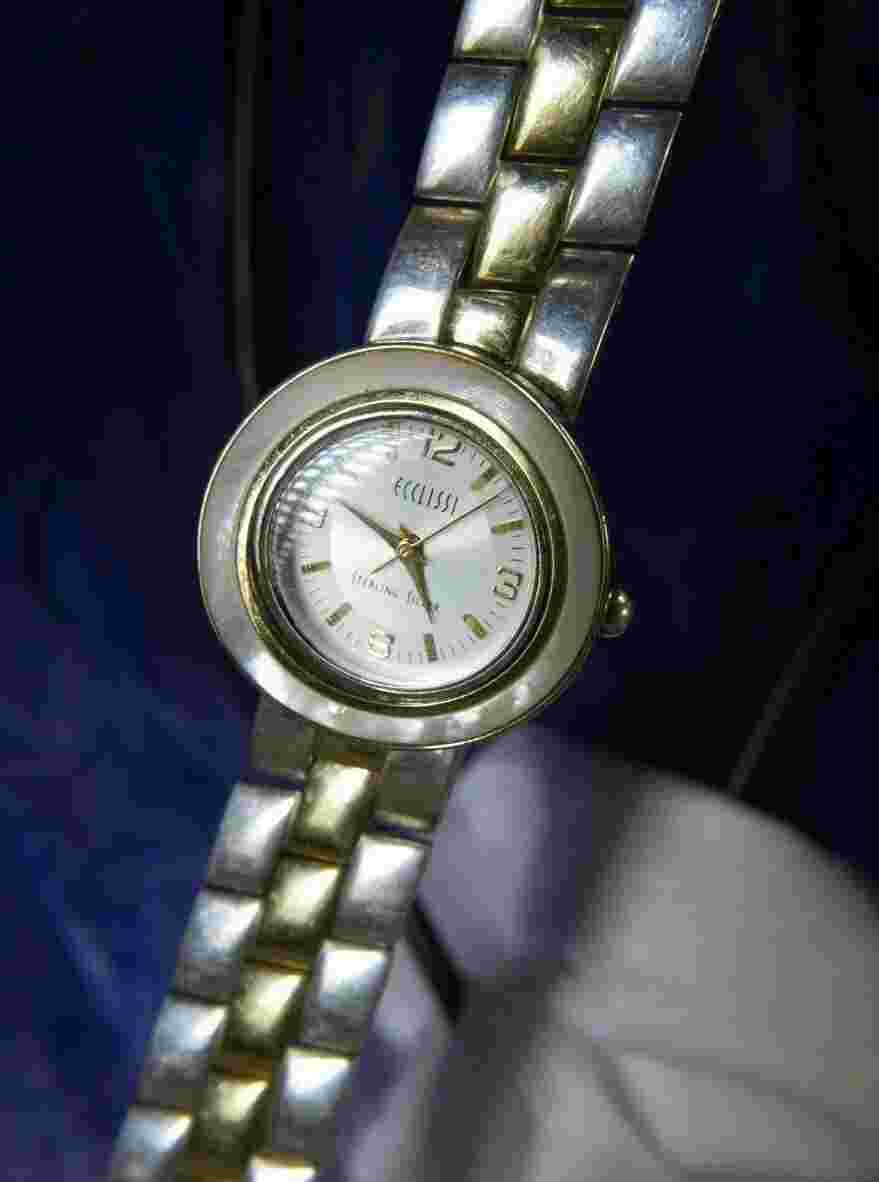 Vintage ECCLISSI 32250 Vermeil & Sterling Silver 925 6" - 8" adj. Watch Bracelet