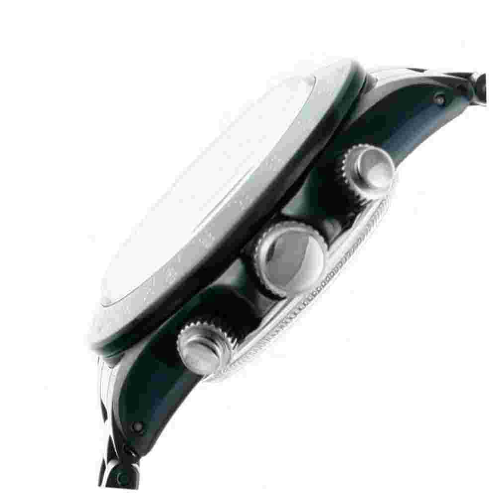 Men's Black Stainless Steel Bracelet Watch w/ Chrono Stop-Watch by Gino Franco