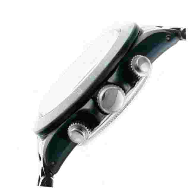 Men's Black Stainless Steel Bracelet Watch w/ Chrono Stop-Watch by Gino Franco