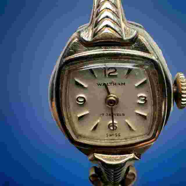 Vintage Waltham Women's Watch, Swiss 17 Diamonds and 10K Gold Plated