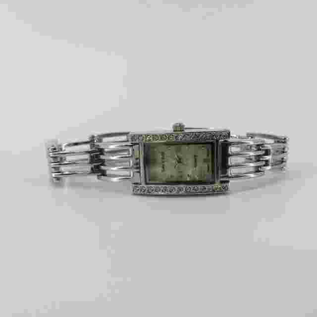 Cote d' Azur Women's Silver Tone Bracelet Wristwatch Faux Mother of Pearl Dial