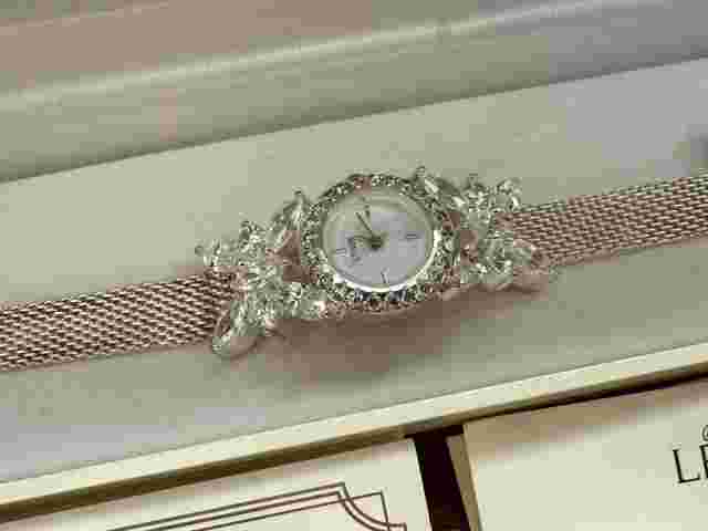 Designer Lenox Sterling Silver 925 Crystal Butterfly Watch Bracelet in Box