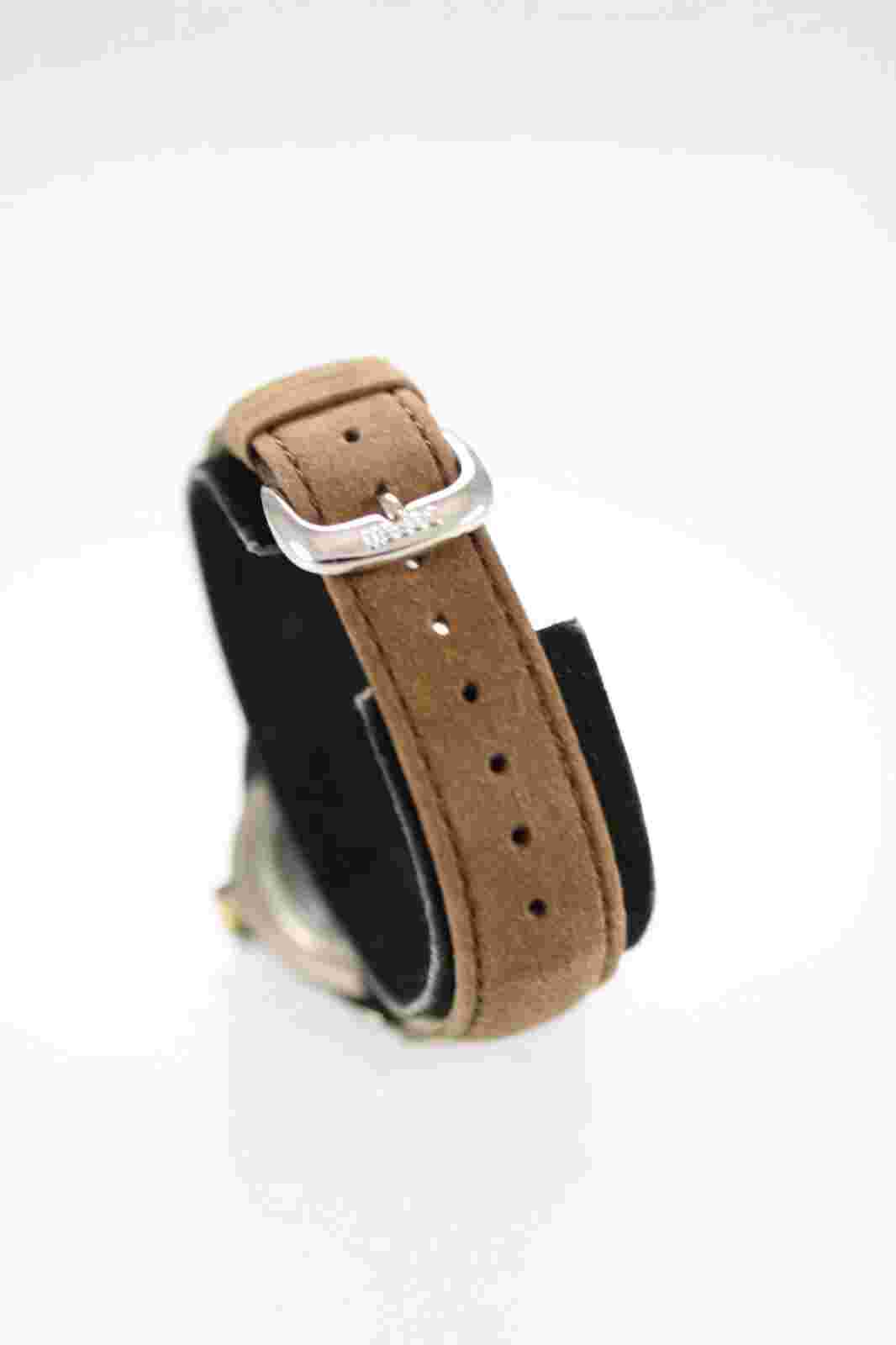 Watch it Men Watch Stainless Silver Gold Leather Brown Water Resist Black Quartz