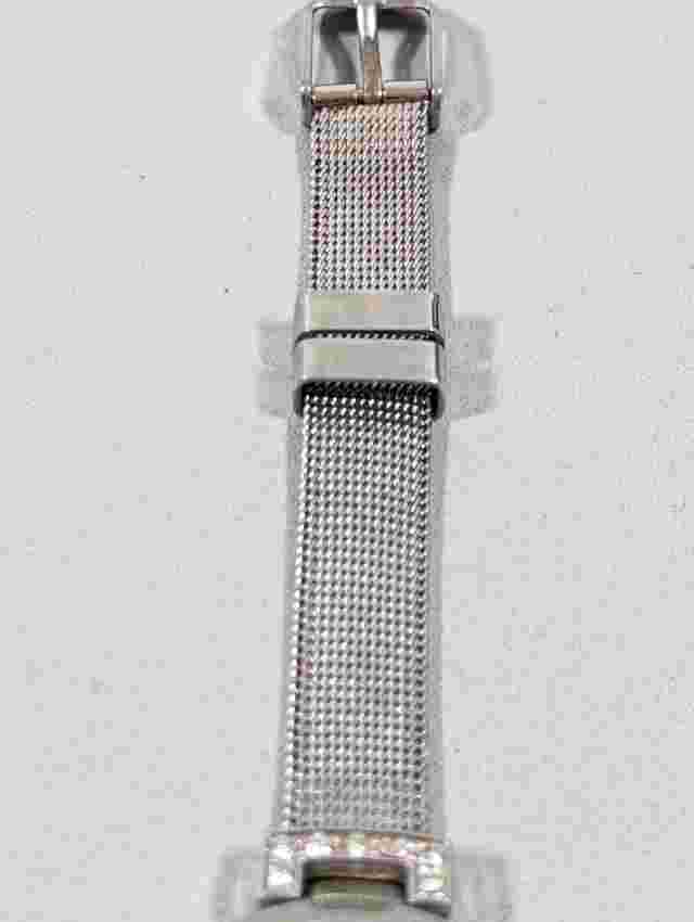 NYC Silver Tone Crystal Accent Round Case Mesh Style Band Watch