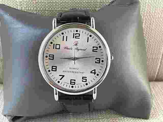 Charles Raymond Men Wristwatch Black Band Silver Tone Case Watch