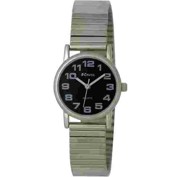 Ravel Large Case Fashion on PU Strap Women's Quartz Watch With White Dial Analog