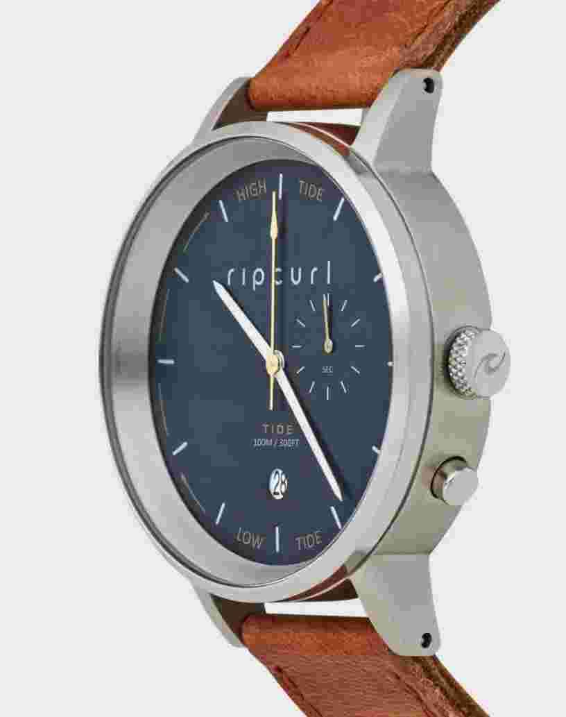 Rip Curl Womens CIRCA TIDE DIAL LEATHER SURF WATCH - A1156G Navy Rrp $299.99